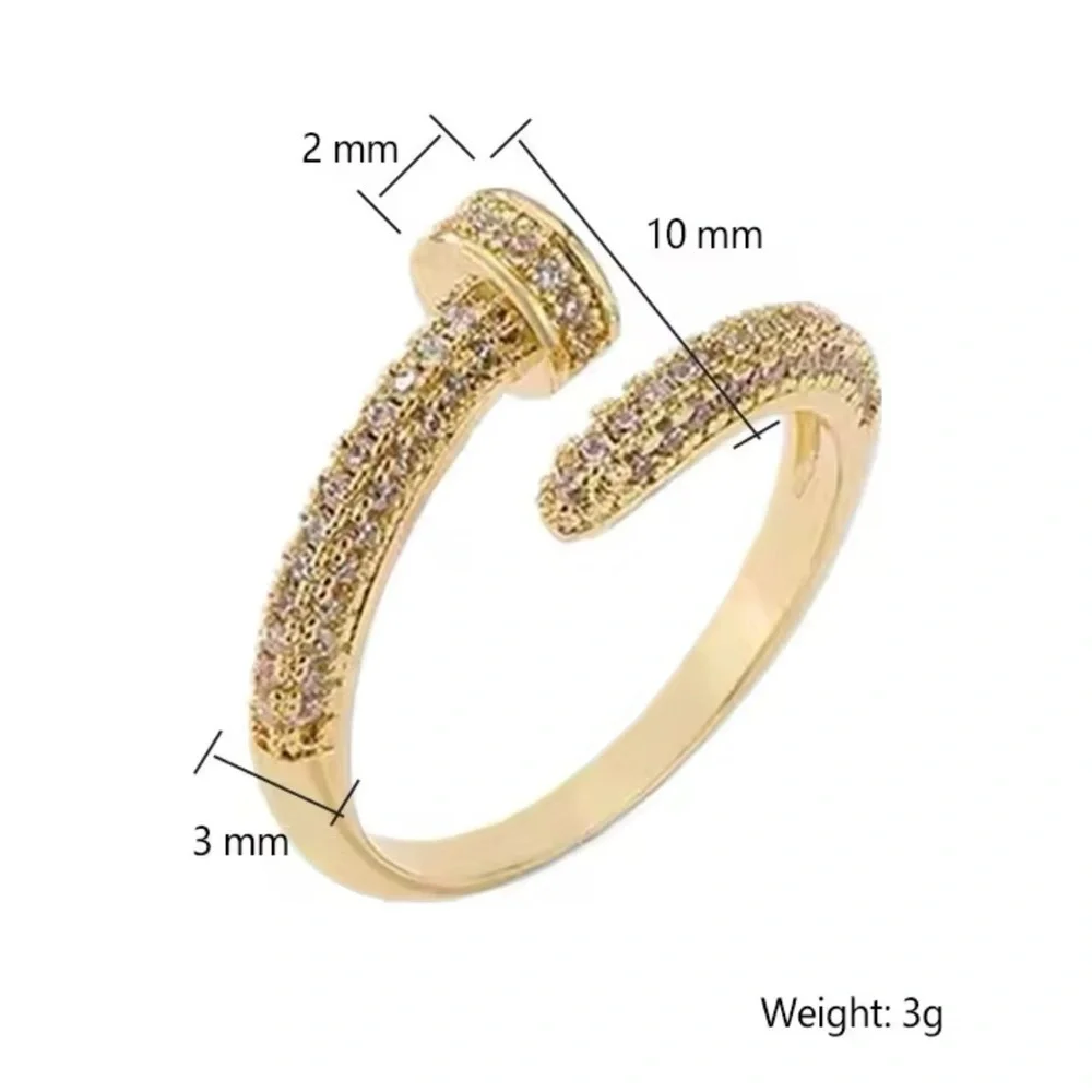 Juste Un Clou Nail Gold Zirconia Ring